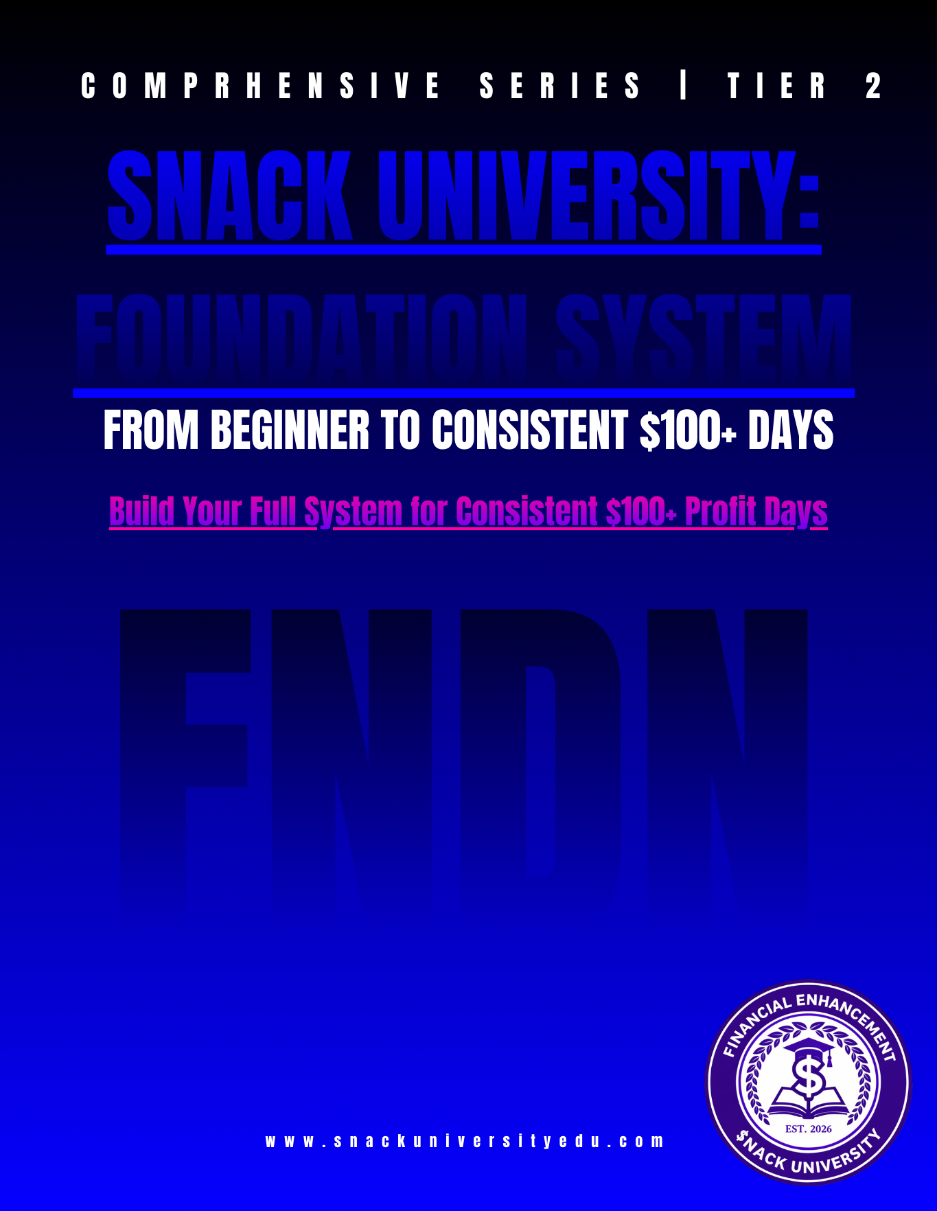 Snack University: The Foundation System – Build a Predictable $100+/Day Money Engine